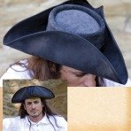 Tricorn Leather Hat